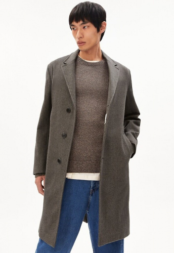 Woll-Mantel "Paablo" - mid grey melange