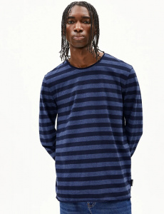 Longsleeve "Maarkos LS Stripes" - blue melange/night sky