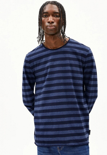 Longsleeve "Maarkos LS Stripes" - blue melange/night sky