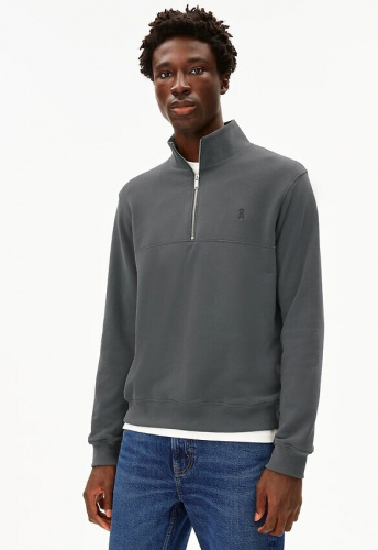 Troyer-Sweatshirt "Waarlo Fleece" - space steel