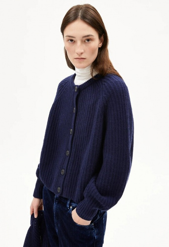 Wollstrick-Cardigan "Selmaa" - tinted navy