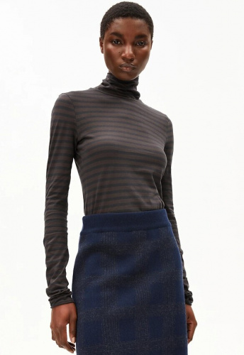 Longsleeve "Grazilianaa Stripes" - walnut cream/dark steel