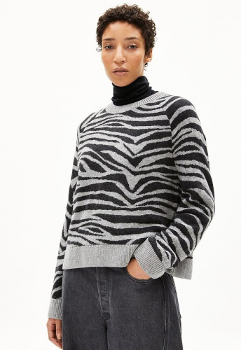 Wollstrick-Pullover "Liliriaa Zebraraa" - silver/steel melange