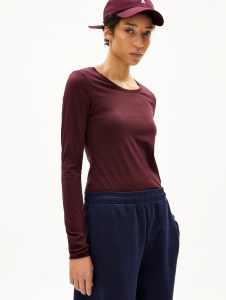 Longsleeve "Einiaara Soft" - dark cranberry