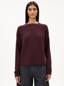 Knit Sweater "Merinaa Links Links" - dark cranberry