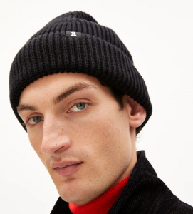 Knit Beanie "Iconic A Nildaao Cotton" - black