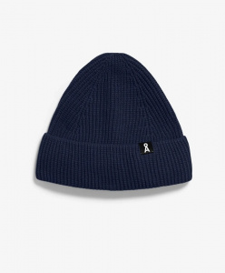 Knit Beanie "Iconic A Nildaao Cotton" - tinted navy