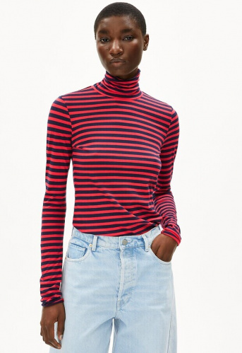Longsleeve "Grazilianaa Stripes" - tinted navy/candy apple