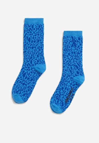 Leopard Socks - marina blue