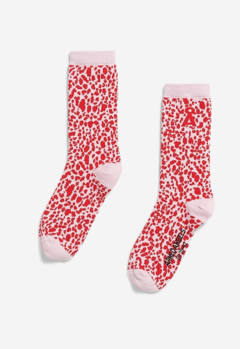 Leopard Socks - pink mist
