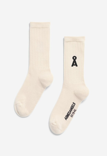 Socks "Saamus Bold" - oatmilk/black