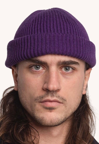 Merino-Strickmütze "Falco" - violet