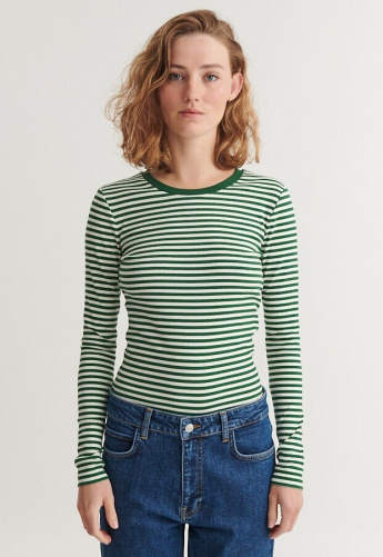 Longsleeve "Ludmilla" - grün/weiß