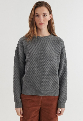 Strickpullover "Lis" - light grey melange