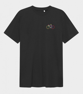 T-Shirt "Stockholm Small Paper Cut Bike" - black