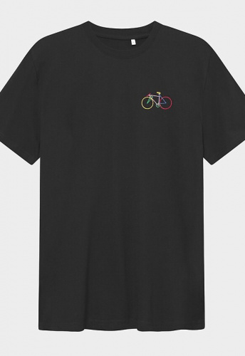 T-Shirt "Stockholm Small Paper Cut Bike" - black