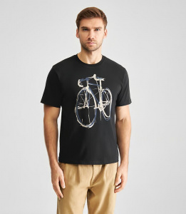 T-Shirt "Stockholm Blue Strokes Bike" - black
