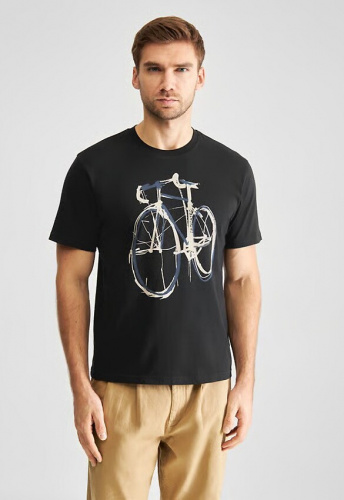T-Shirt "Stockholm Blue Strokes Bike" - black