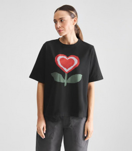 T-Shirt "Vadstena Love Flower" - black