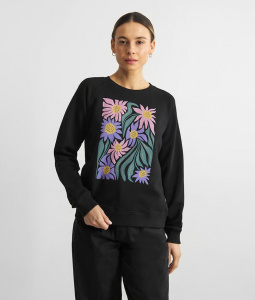 Sweatshirt "Ystad Daisy Block" - schwarz