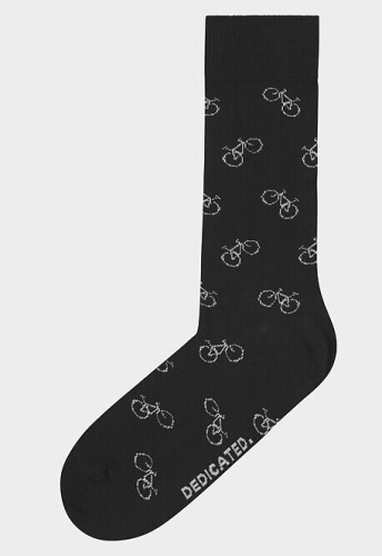 Socks "Sigtuna Bike Pattern" - black