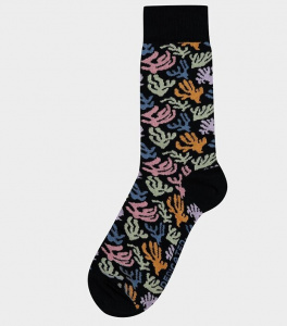 Socks "Sigtuna Coral Ditsy" - black