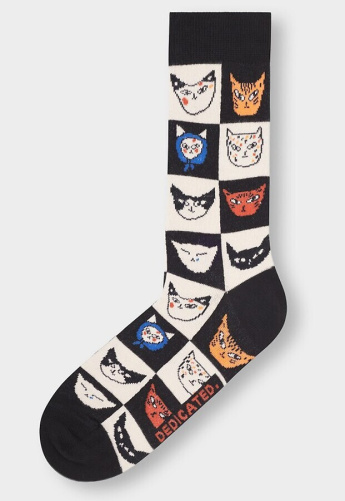 Socks "Sigtuna Cat Bingo" - black