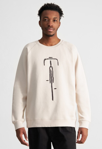 Sweatshirt "Malmoe Bike Front" - oat white