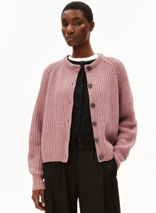 Wollstrick-Cardigan "Selmaa" - light berry