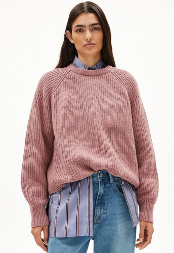 Wollstrick-Pullover "Kaagi" - light berry