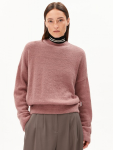 Mohair-Woll-Strick-Pullover "Suri Inariaas Light" - light berry