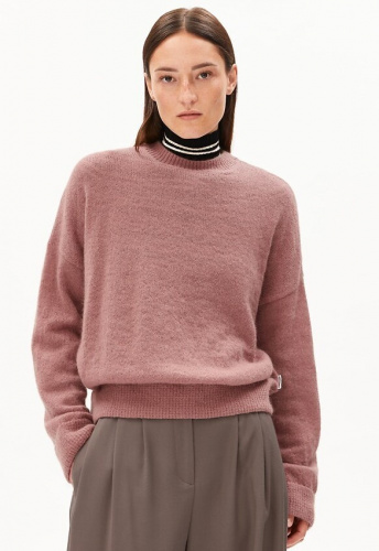 Mohair-Woll-Strick-Pullover "Suri Inariaas Light" - light berry