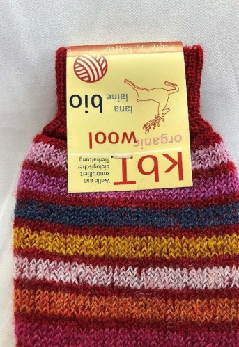 Vollplüsch-Stulpe aus Biowolle - mohnmeliert