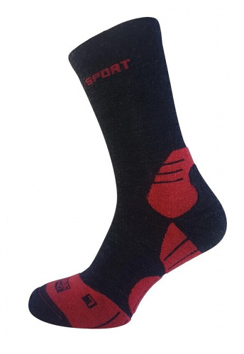 Hirsch Sports Strümpfe "Mika" - grau/rot