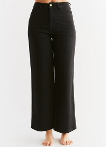 Evermind "Womens Wide Leg Jeans" - coal black