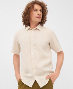 Givn Linen Short Sleeve Shirt "GBDylan" - beige