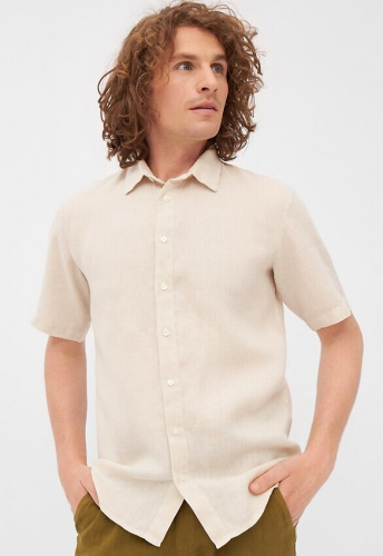 Givn Kurzarm-Leinen-Hemd "GBDylan" - beige