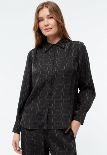 Givn Bluse "Kasia" - black/dark khaki