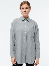 Givn Flanell-Bluse "Elida" - mid grey
