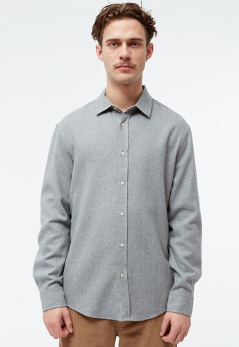 Givn Flanell-Hemd "John" - mid grey
