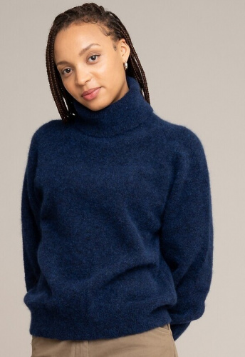Mohair Rollkragen-Pullover "Judy" - midnight blue