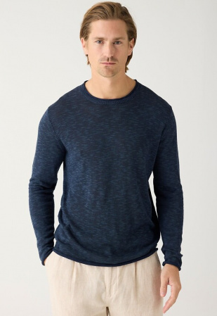 Crew neck knit Tencel - dunkelblau