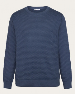 Vagn regular bubble knit crew neck - vintage indigo
