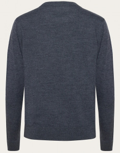 Merino knit crew neck - dark grey melange
