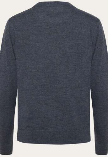 Merino-Feinstrick-Pullover - dunkelgrau meliert