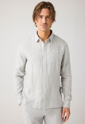 Leinenhemd - hellgrau