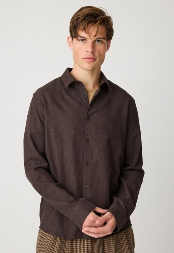 Flanell-Hemd - dunkelbraun