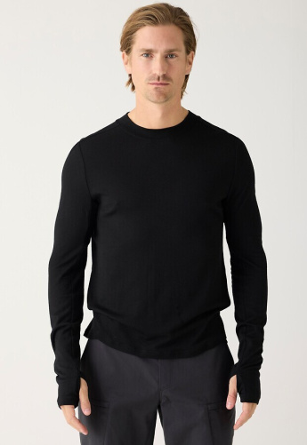 Herren Merino-Longsleeve - schwarz