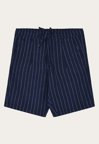 Lockere Leinen-Shorts - blue stripe