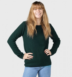 Strick-Pullover "Fenja" (Wolle) - moss green